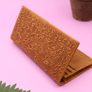 CARTERA LARGA, Cartera de cuero larga HOMBRE, Cartera bifold larga personalizada, Cartera alta, Regalo de Navidad para él