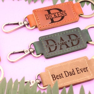 Personalized Dad Keychain, New Dad Gift, Engraved Dad Keychain, Fathers Day Keychain, First Fathers Day