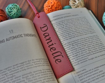 LEATHER BOOKMARK Free Personalization, Bookmark for Women, Bookmark Men, 3rd Anniversary Gift, Bookmark with Tassel, Leather Accessory