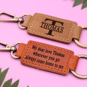Personalized Leather Keychain, Customized Keychain, Custom Leather Key chain, coordinates key chain longitude latitude keychain, Best Gift