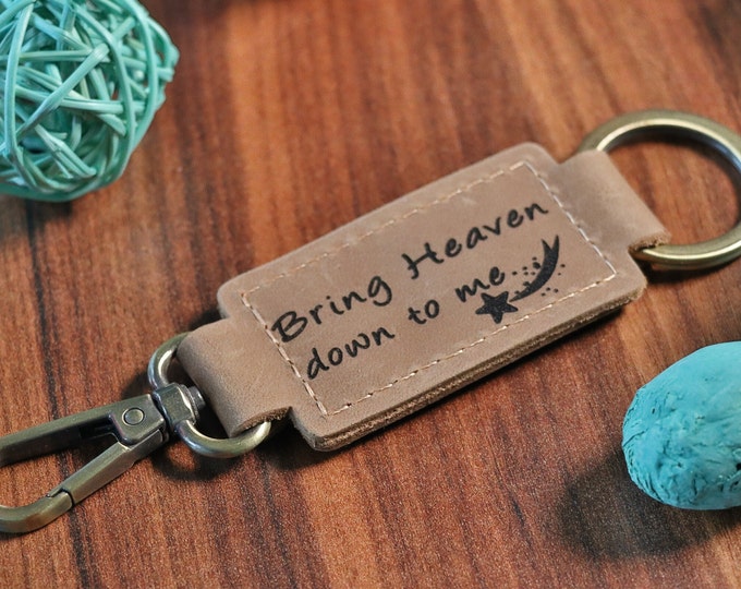 Music LYRICS KEYCHAIN, Music Code Keychain, Personalized Leather Keychain, Spotify Code Keyring, Music Lover Gift, CHRISTMAS Keychain