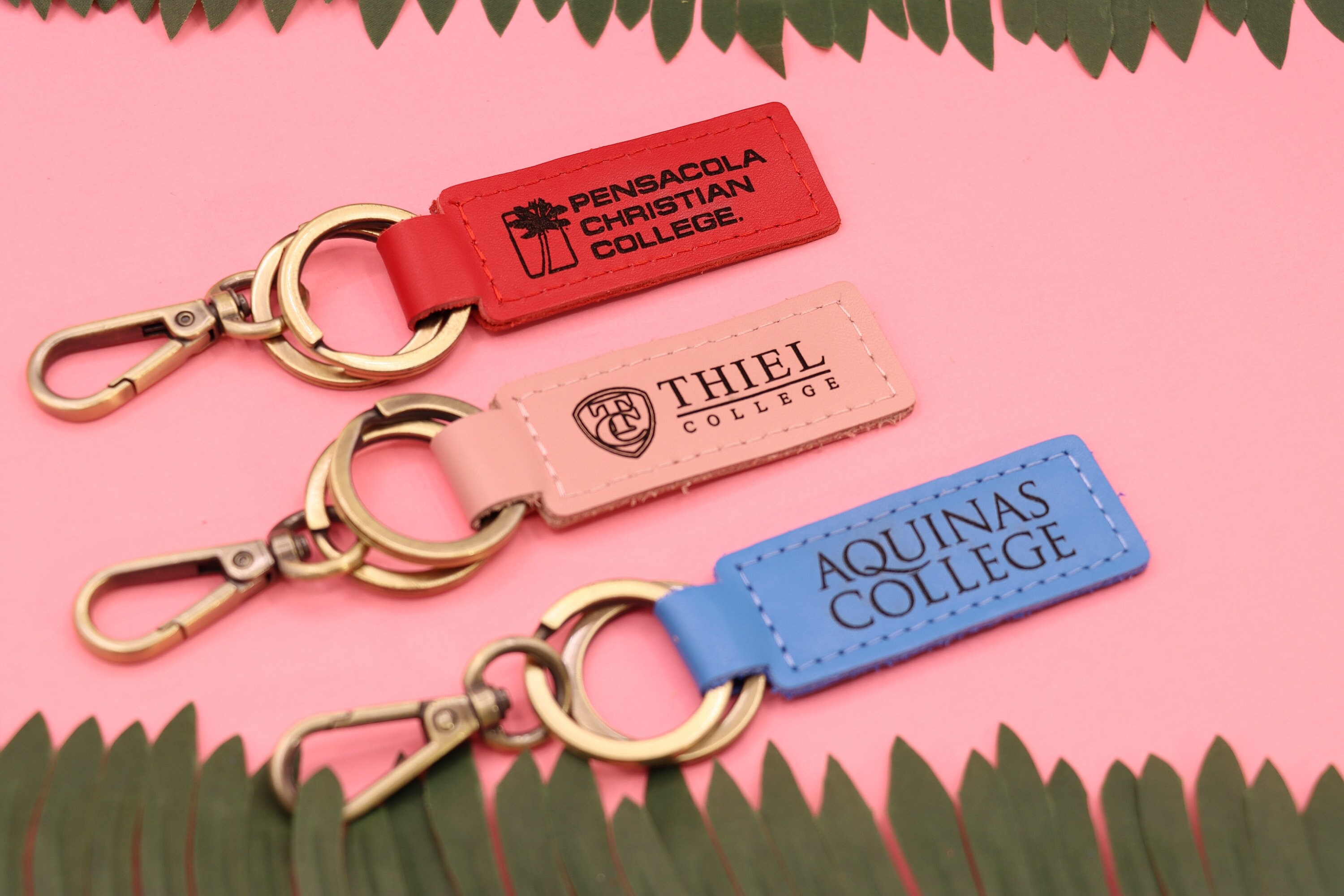 COLLEGE Keychains, Personalized Keychains, Grad Gift Keychains, Leather ...