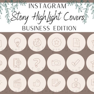 Business Instagram Story Highlight Covers, Instagram Highlights, Instagram Icons, Beige Boho, Minimalist Highlight Icon pack, IG Story Icons