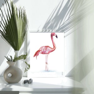 Flamingo Watercolor, Bird Photography, Bird, Nature Print, Tropical Wall Art, Wildlife Photo, Pink Bird, Beach Decor, Nursery Decor image 6