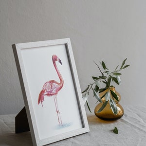 Flamingo Watercolor, Bird Photography, Bird, Nature Print, Tropical Wall Art, Wildlife Photo, Pink Bird, Beach Decor, Nursery Decor image 5