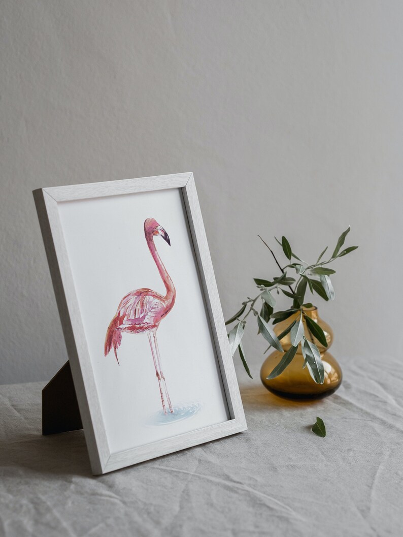 Flamingo Watercolor, Bird Photography, Bird, Nature Print, Tropical Wall Art, Wildlife Photo, Pink Bird, Beach Decor, Nursery Decor image 5