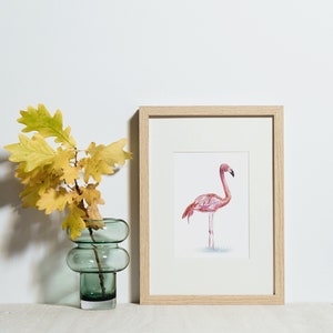 Flamingo Watercolor, Bird Photography, Bird, Nature Print, Tropical Wall Art, Wildlife Photo, Pink Bird, Beach Decor, Nursery Decor image 4