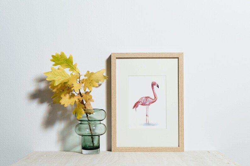 Flamingo Watercolor, Bird Photography, Bird, Nature Print, Tropical Wall Art, Wildlife Photo, Pink Bird, Beach Decor, Nursery Decor image 4