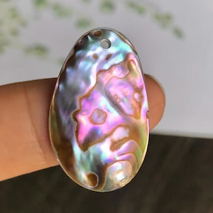 Dije colgante de concha de abulón ovalada de forma libre