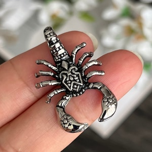 1pc Stainless Steel Size Small Scorpion Pendant-Mens Necklace Pendant Charm-Insect Themed Jewelry Supply