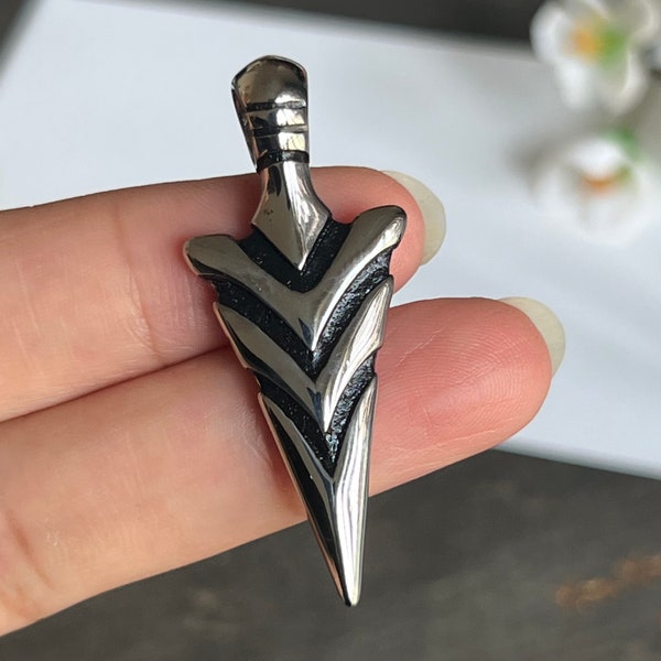 1pc Stainless Steel Arrow Head Pendant-Mens Necklace Pendant Charm-Jewelry Making Supply