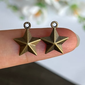 20 Stück Messing Stern Charm-Antique Bronze Finish Stern Charm-Accessary Versorgung