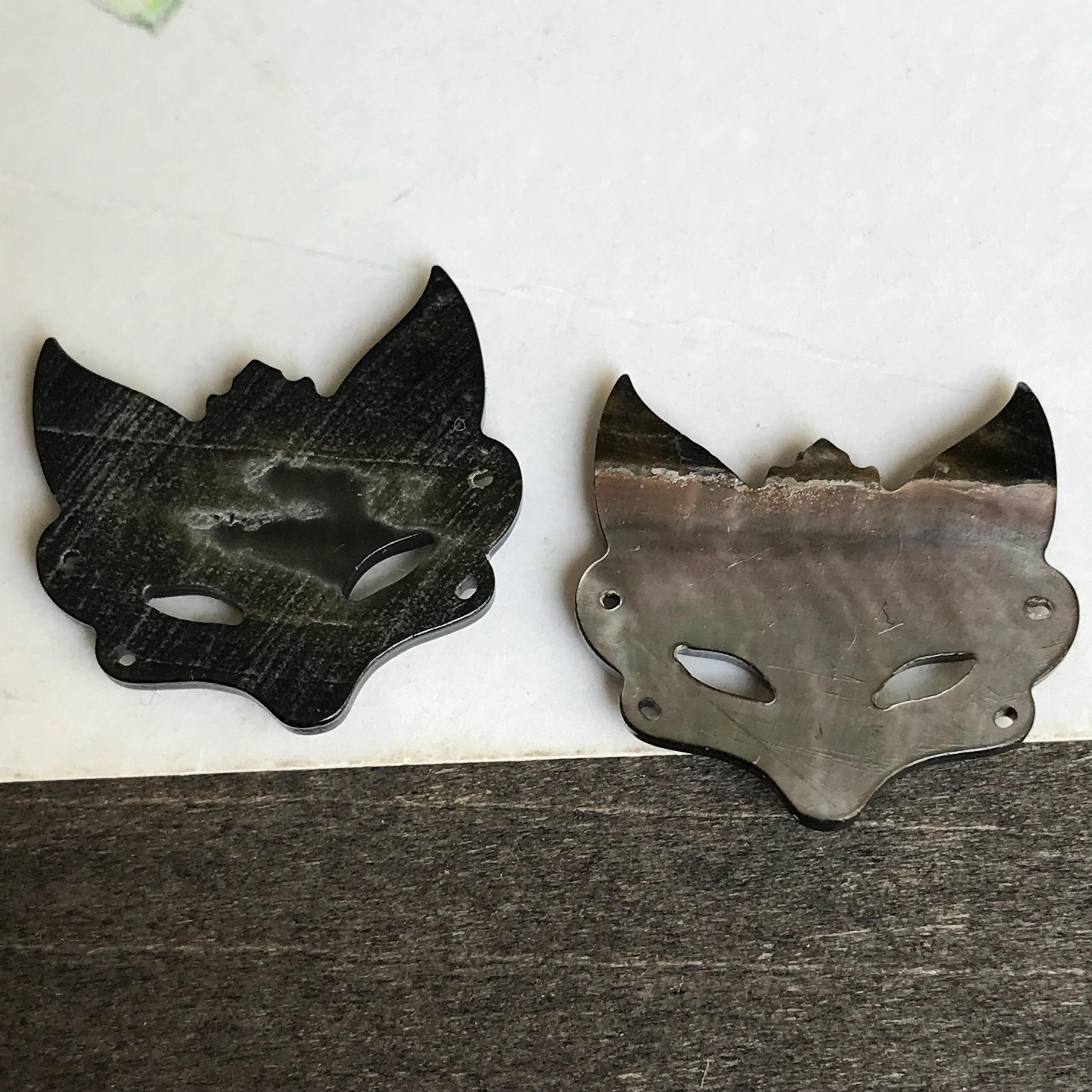 Mother of Pearl Fox Mask Bead: MOP Animal Head Charm - Etsy