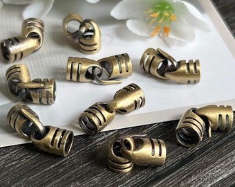 Hakenverschluss aus antikem Bronze-Messing: 5 mm Endverschluss