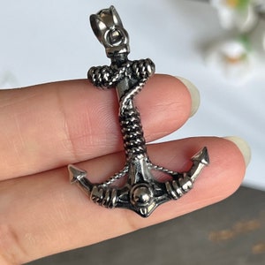 1pc Stainless Steel Anchor Pendant-Men's Nautical Themed Necklace Pendant-Jewelry Making Supply