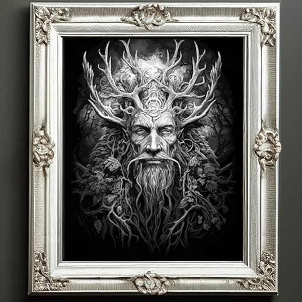 Cernunnos | Celtic Mythology | Cernunnos Print | SVG | God | God Art | Celtic | Wicca | Pagan | Pagan Decor | Digital Download