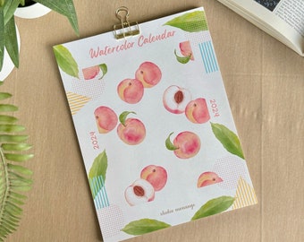 2024 Fruit Calendar | Watercolor | Wall Monthly Calendar | Illustrated 12 Month Calendar