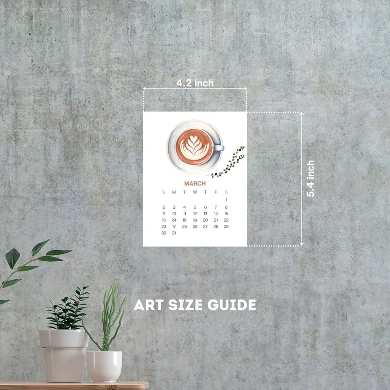 2025 Coffee Desk Calendar Monthly Calendar Illustrated 12 Month