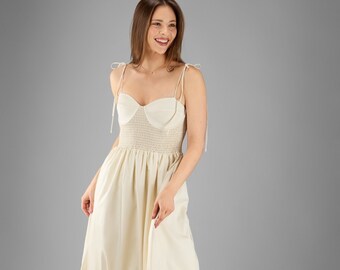 Ella Midi Dress - IVORY