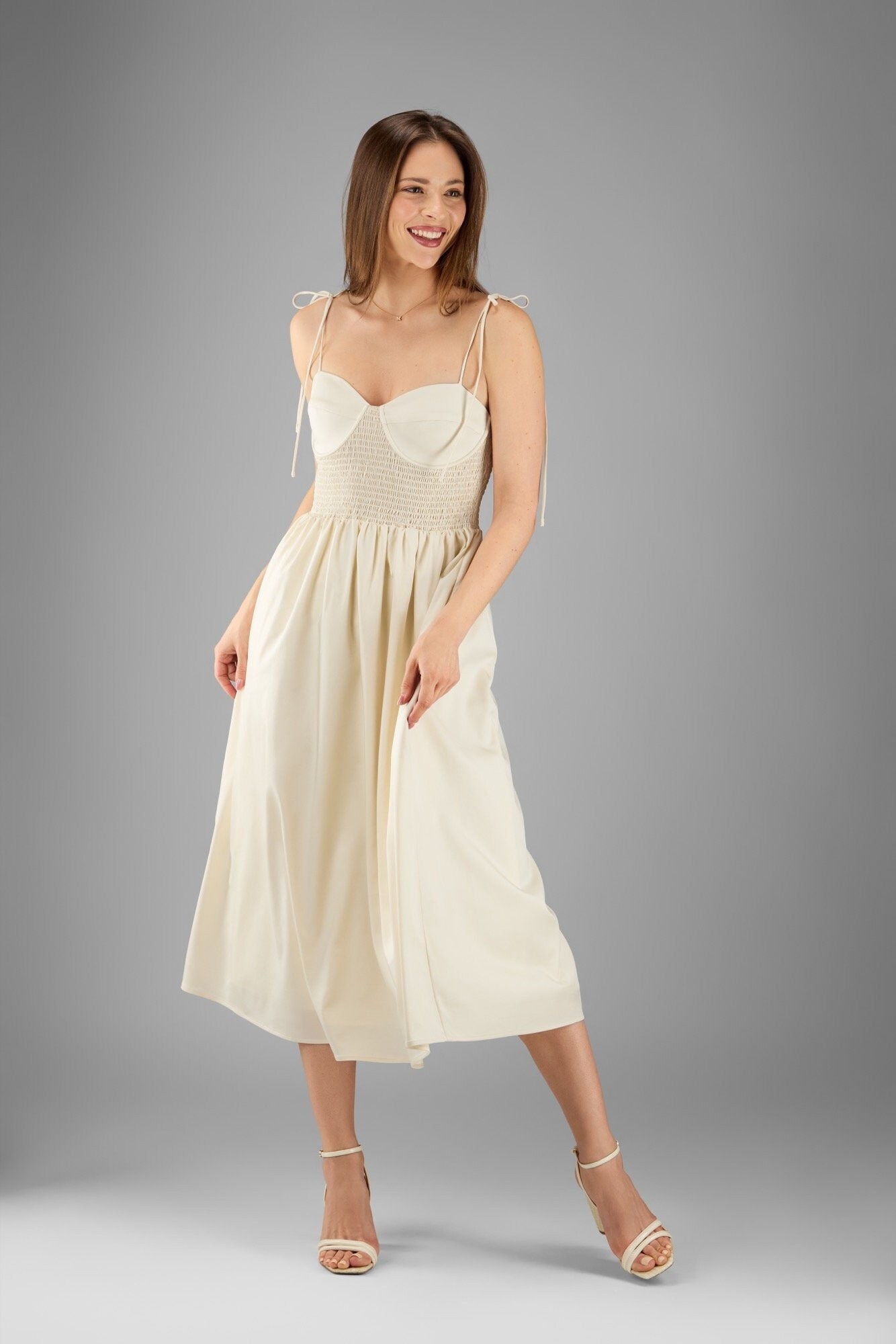 Ella Midi Dress - IVORY - Etsy