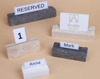 Travertine Card Holder, Marble Menu Holder, Stone Wedding Place Holders, Name Tag Holder, Wedding Name Tag Holder, Marble Wedding Decoration