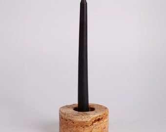 Handmade Travertine Candlestick Unique Stone Candle Holder