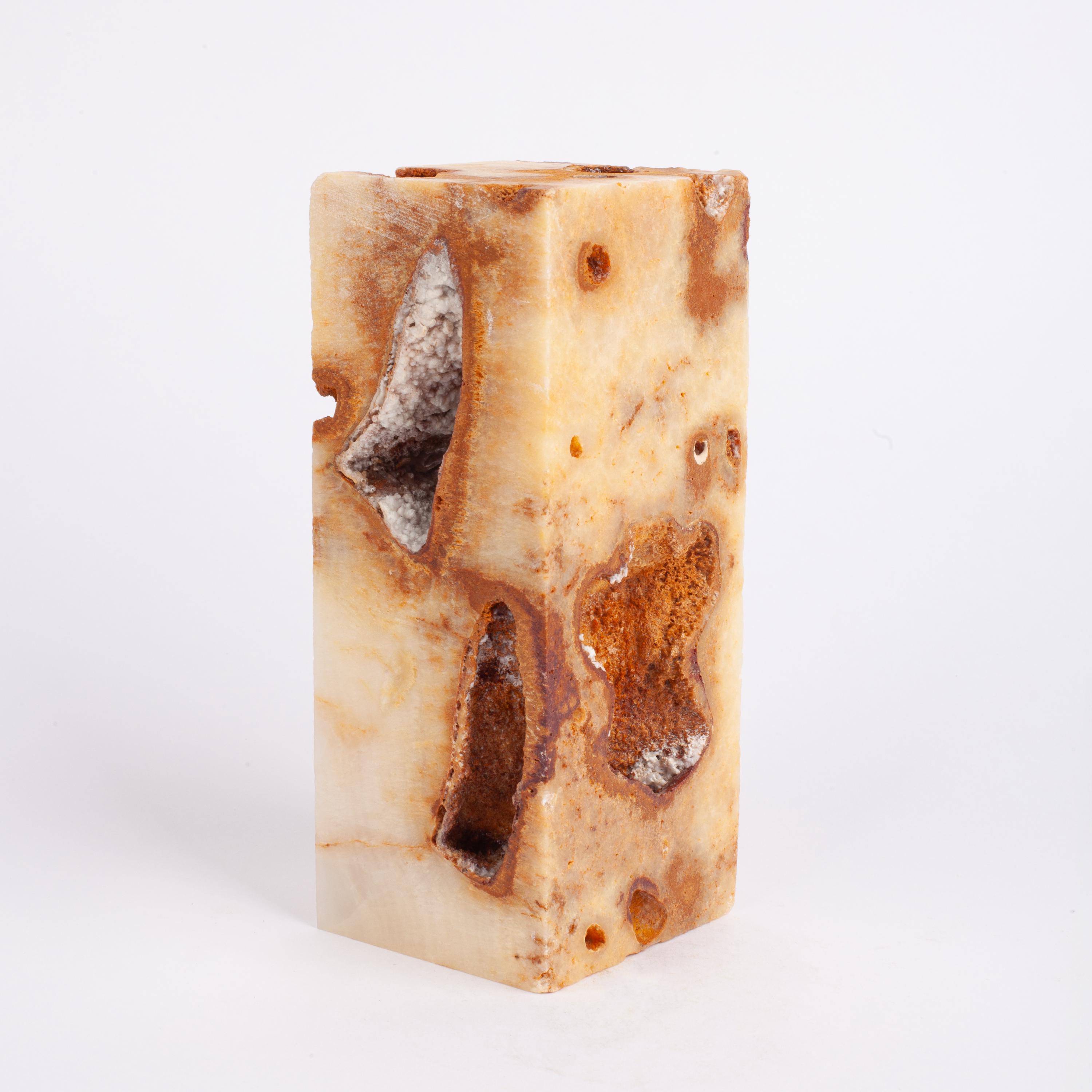 Natural Travertine & Onyx Display Stone Jewelry Riser