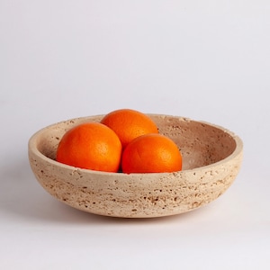 9&quot; (23 cm) Travertine Bowl / Natural Stone Bowl / Kitchen Accessories / Home Gift / Home Decoration / Handmade Bowl / Gift For Her