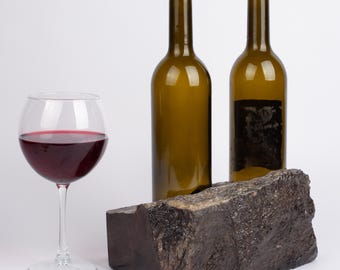 Handgjord vinflaskhållare i marmor från Alexandrette, unik vinhylla