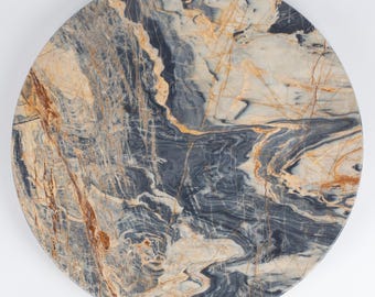 Nero Picasso Forest Marble 22"/ 55cm Table-top, Coffee Table, Round Marble Slab, Stone Table-top