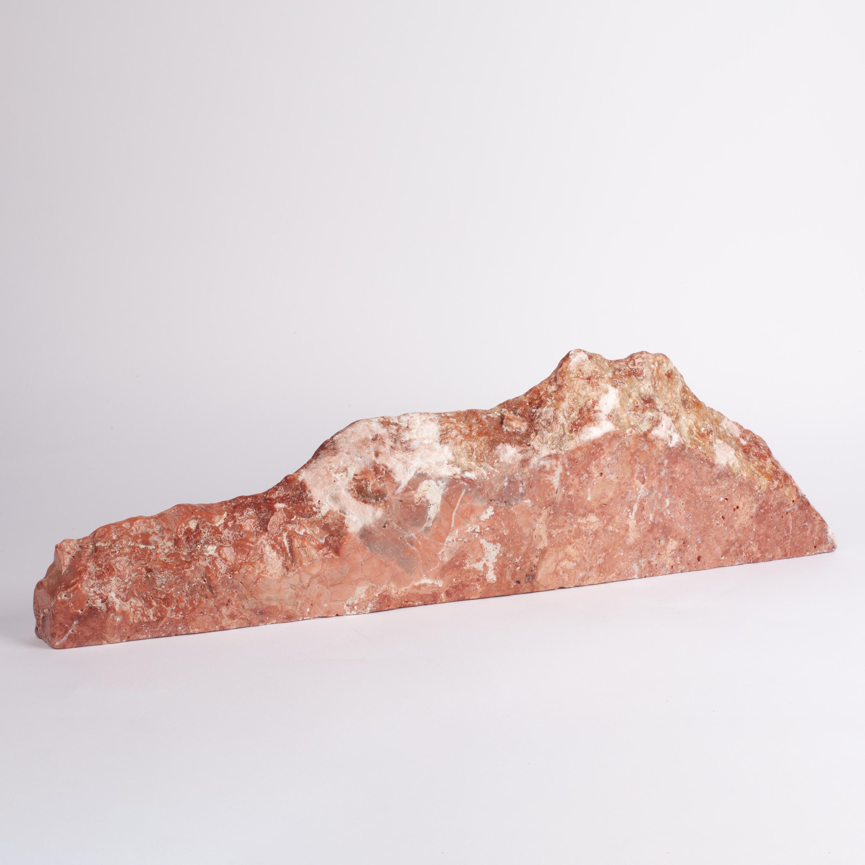 Natural Pink Travertine Piece Calcite Home Decor | 6.3" X 24" 1.2"