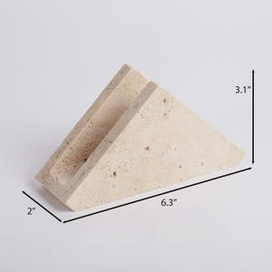Travertine Napkin Holder, Napkin Holder for table, Cocktail Napkin Holder, Marble Dining Accessories, Stone Tableware image 9