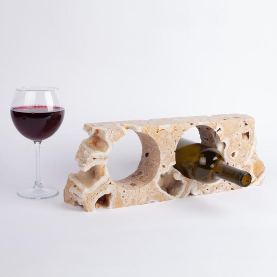 Handmade Travertine Wine Bottle Holder Unique Wine Rack