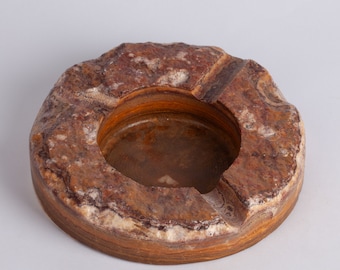 Brown Travertine Cigar Ashtray / Marble Cigar Ashtray / Cigar Ashtray / Travertine Cigar Ashtray / Cigar Holder / Raw Marble Ashtray