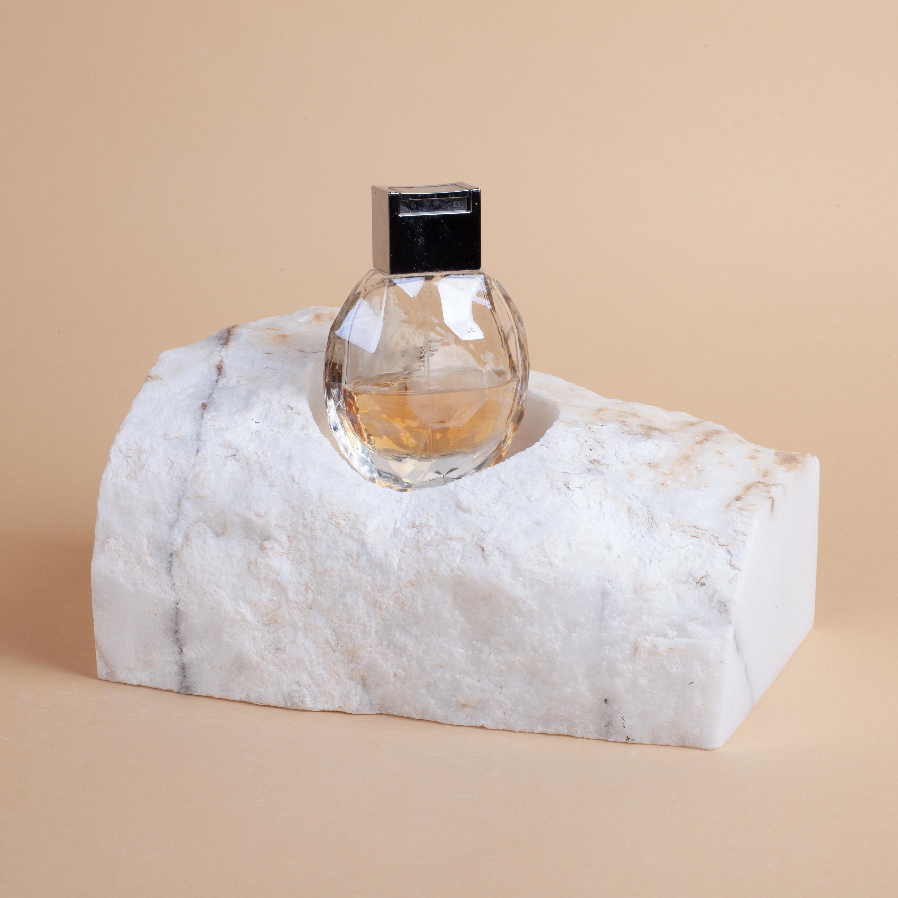 White Marble Candleholder Natural Stone Cylinder Holder