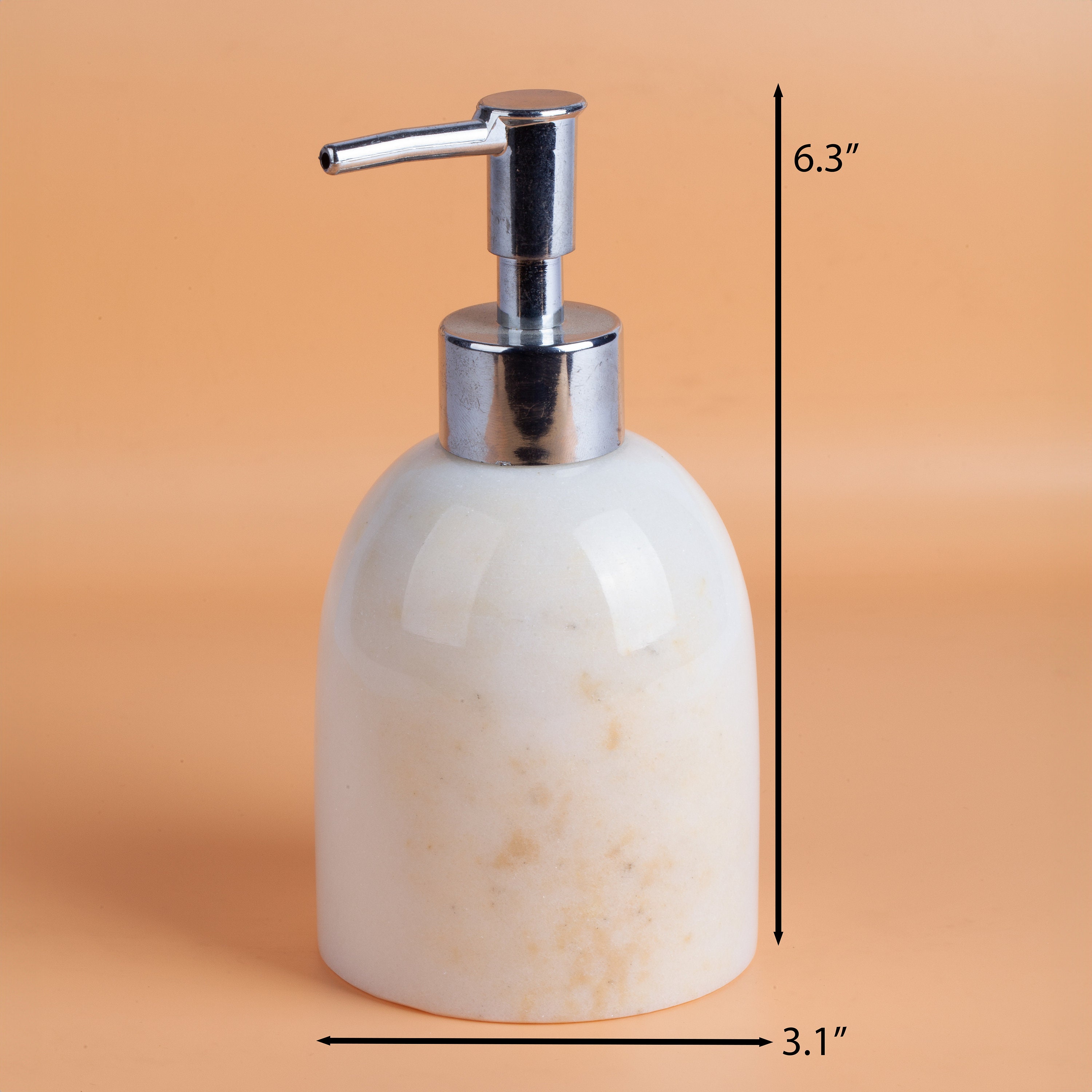 Dispenser Sapone In Vetro 473 Ml Con Pompa Bronzo - Motivo Gemme Ricaricabile - 3