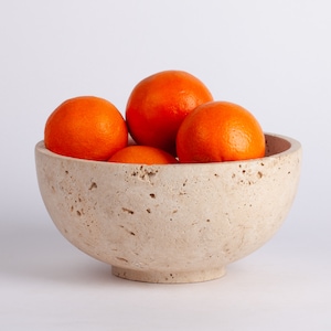 7.6&quot; (19 cm) Travertine Bowl / Natural Stone Bowl / Kitchen Accessories / Home Gift / Home Decoration / Handmade Bowl / Gift For Her