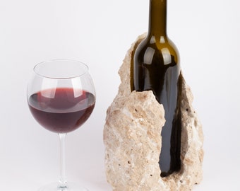Unique Travertine Wine Bottle Holder Stone Wine Bottle Holder Stone Wine Holder Marble Wine Bottle Holder Wine Holder Wine Rack Etsy