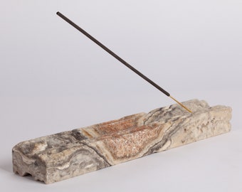 Gray Travertine Incense Holder / Stone Incense Holder / Marble Incense Holder / Unique Incense Holder