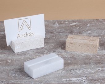 30/50pcs Medium size Travertine Card Holder, Marble Menu Holder, Bulk Cardholder, Wedding Name Tag Holder, Wedding Place Holders