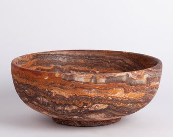 8.3" (21 cm) Terme Travertine Bowl / Travertine Bowl / Centerpiece / Unique Centerpiece / Home Decoration / Home Accessories