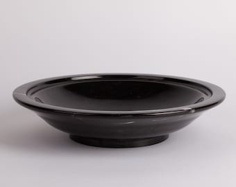 Handmade Black Marble Serving Bowl Centerpiece (11.4" Diameter)