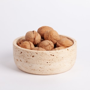 5.9&quot; (15 cm) Travertine Bowl, Natural Stone Bowl, Kitchen Accessories, Home Gift, Home Decoration , Handmade Bowl, Marble Bowl