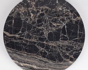 Nero Picasso Marble 20"/ 50cm Table-top, Coffee Table, Round Marble Slab, Stone Table-top