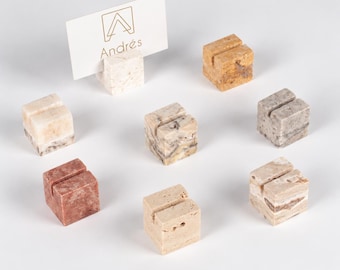 30/50pcs  1 inch Travertine Card Holder, Marble Menu Holder, Bulk Cardholder, Wedding Name Tag Holder, Stone Wedding Place Holders