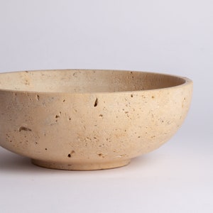 10.2&quot; (25.5 cm) Travertine Bowl / Natural Stone Bowl / Kitchen Accessories / Home Gift / Home Decoration / Handmade Bowl / Gift For Her