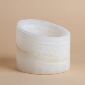 3.9&quot; (10 cm) Alabaster Bowl / Onyx Bowl / Unique Natural Stone bowl / Cylinder Bowl / Home Decoration / Home Accessories / Decorative Stone