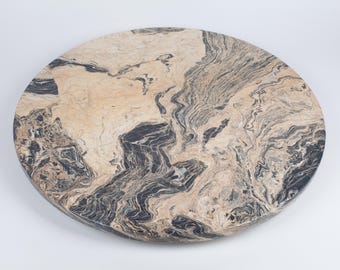 Nero Picasso Marble 24"/ 60cm Table-top, Coffee Table, Round Marble Slab, Stone Table-top