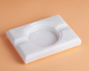 White Marble Ashtray / Marble Cigarette Ashtray / Marble Ashtray / Cigar Ashtray / Travertine Cigar Ashtray / Marble Cigar Ashtray
