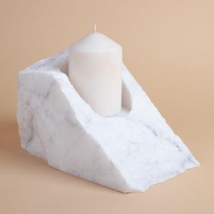 White Marble Candleholder, Natural Stone Candleholder, Cylinder Candleholder Holder, Big Candleholder, Marble Candleholder, Marble candle